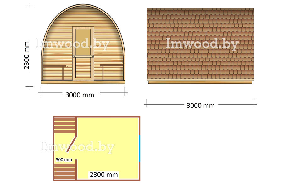План арочного дома, модель 3 метра 