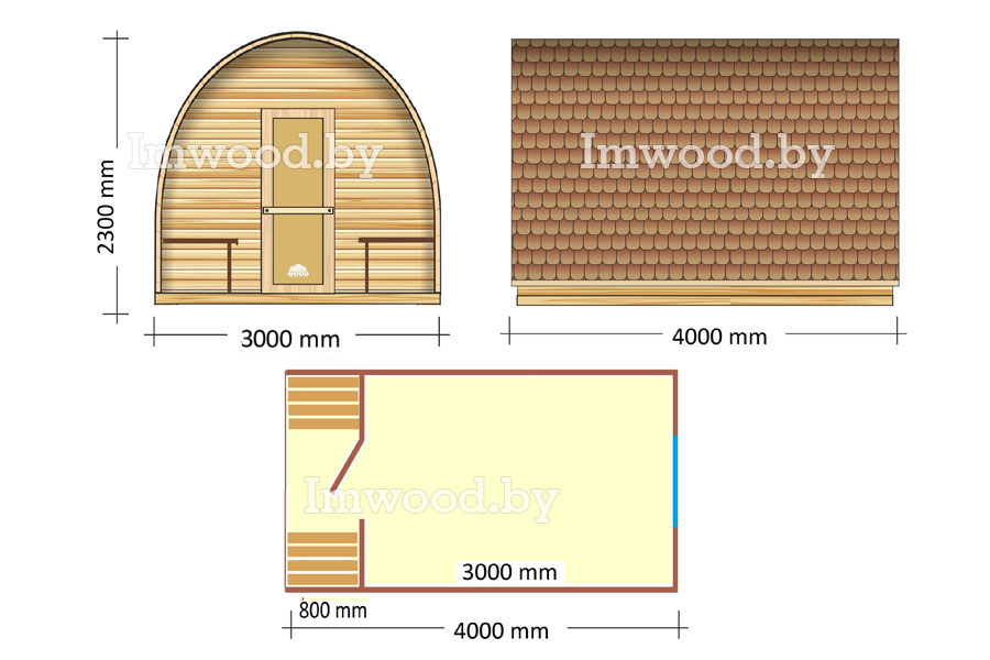 План арочного дома, модель 4 метра 