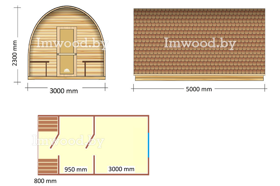 План арочного дома, модель 5 метра 