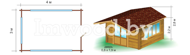 Беседка закрытая, проект 2.05