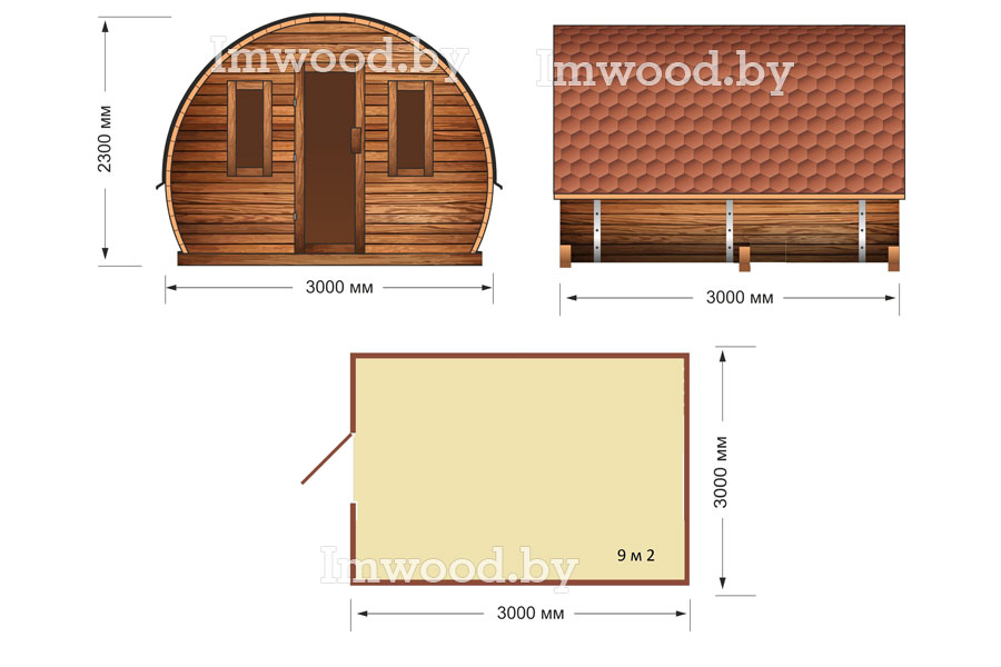 План дома, модель 3x3 метра 