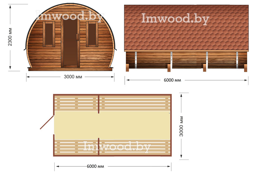 План дома, модель 3x6 метров 