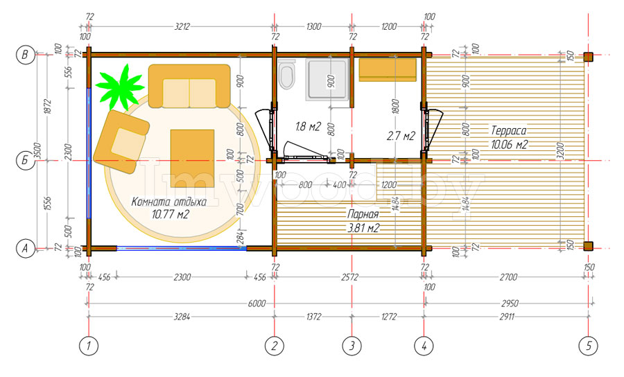 Планировка бани 
