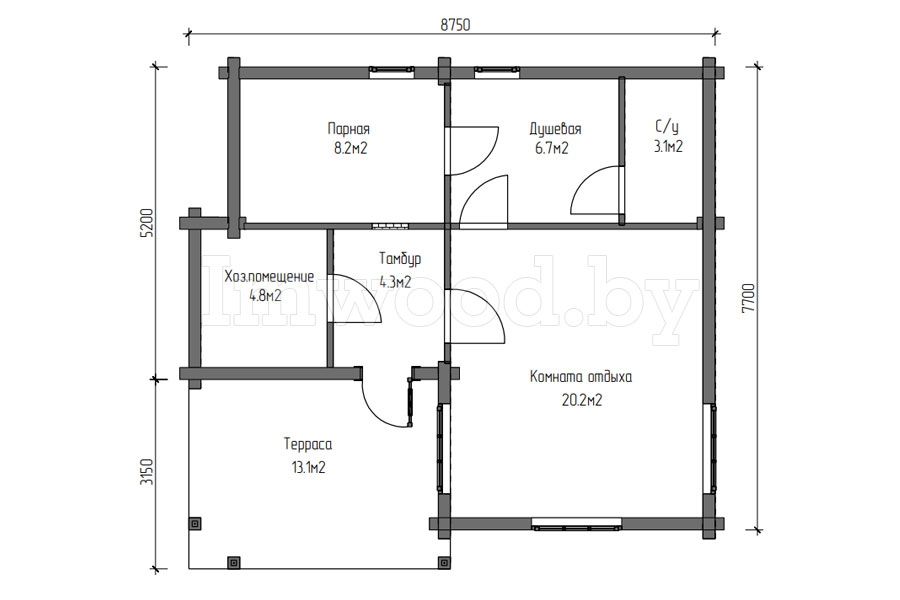 Планировка бани 