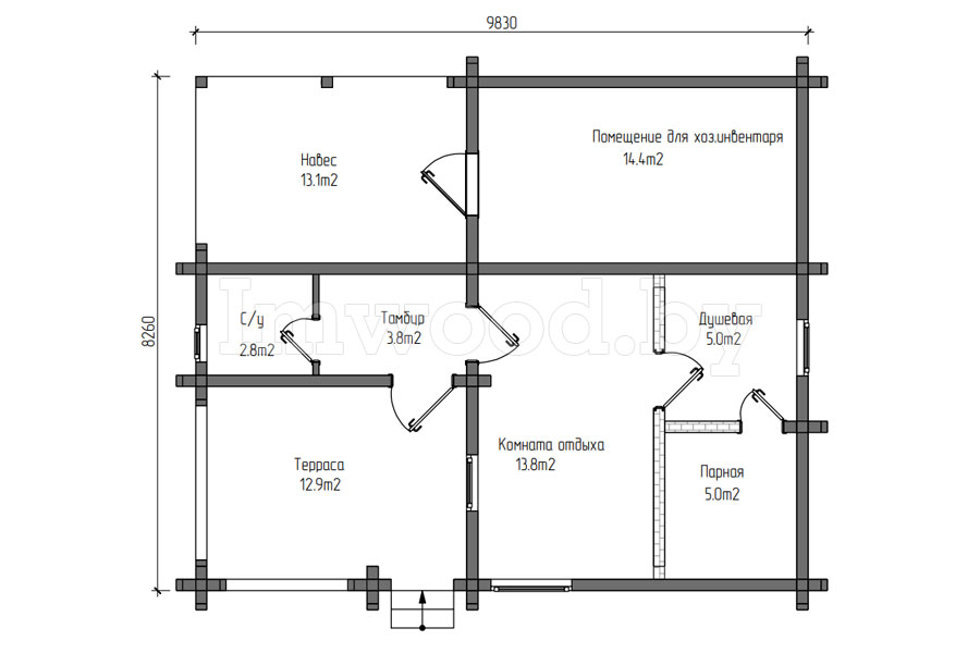 Планировка бани 