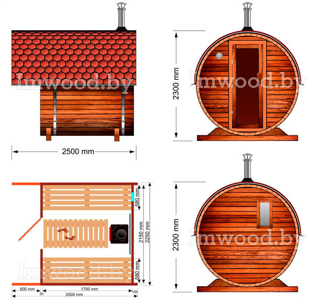 План бани-бочки