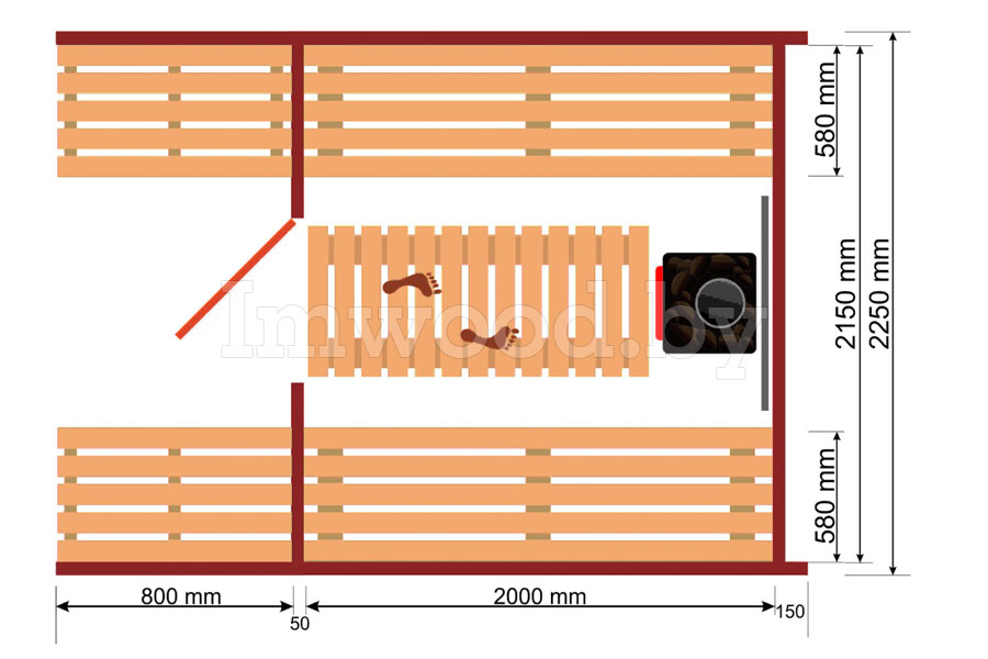 План бани-бочки