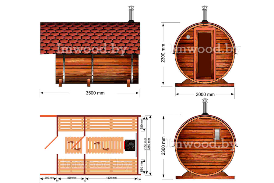 План бани-бочки