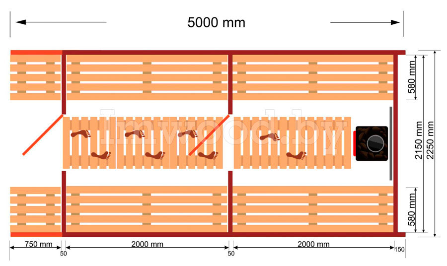 План бани-бочки