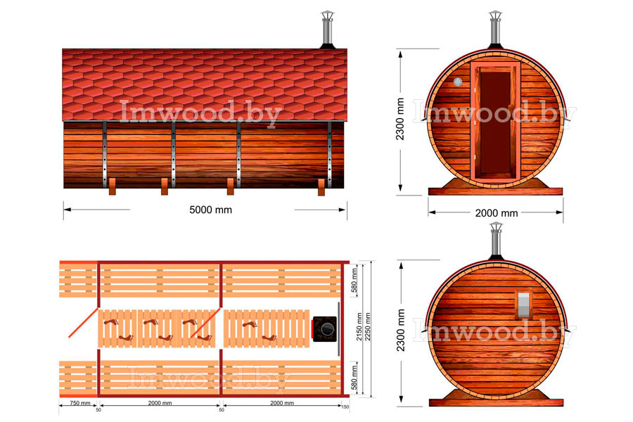 План бани-бочки