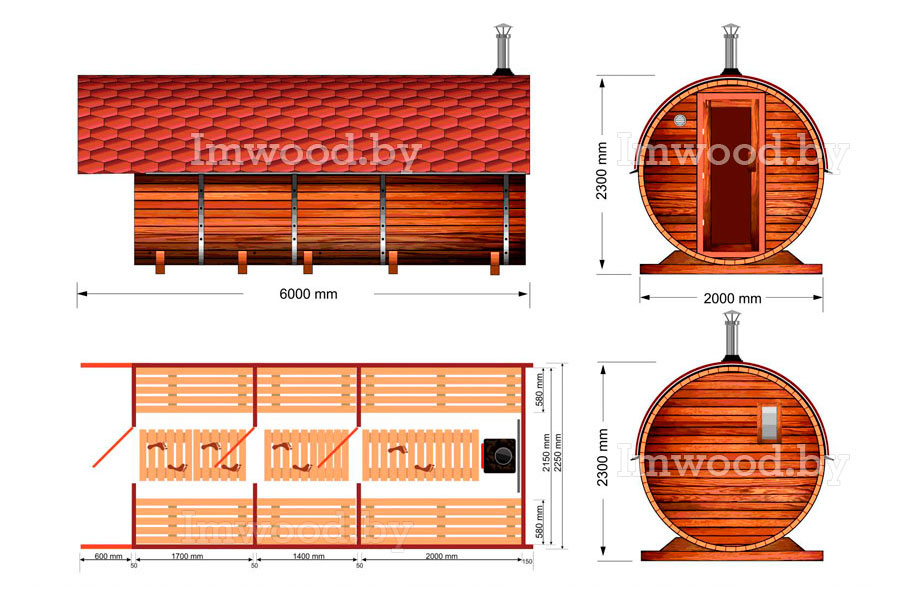 План бани-бочки