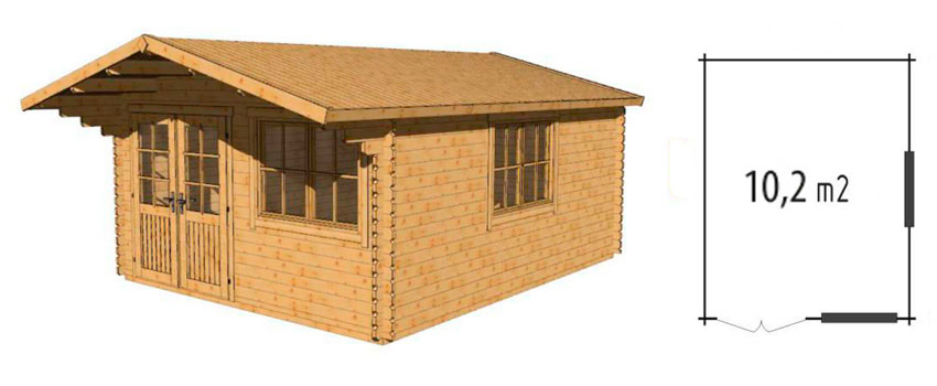 План садового дома, модель 4x4 метра 
