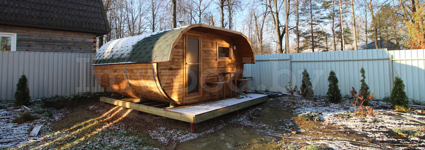 Баня овала-бочка 4х4.5 для Евгения