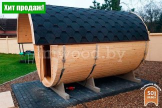 Фото бани-бочки, модель 3,5 метра - у нас вы можете купить баню-бочку в Минске с доставкой по всей Беларуси!