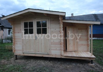 Садовый домик 3х3+1,6х1,8м. Арт 1.12