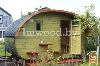 Фото бани овало-бочки, модель 2,5x4 метра - у нас вы можете купить баню овало-бочку в Минске с доставкой по всей Беларуси!