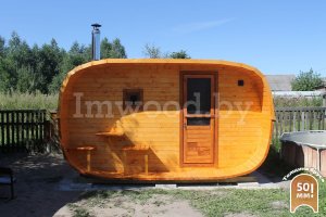 Овальная баня 2,5x4 с козырьком