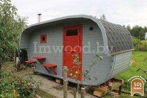 Овальная баня 2,5x4 в д. Паперня