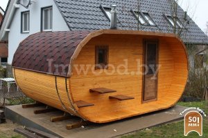 Баня овало-бочка 3,5x5