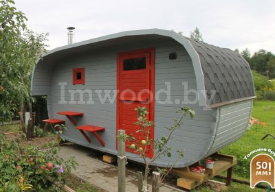 Овальная баня 2,5x4 в д. Паперня