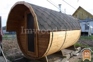 Баня-бочка 3,5 метра для нашего заказчика, июнь 2020