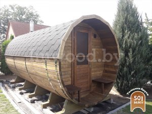 Фото бани-бочки, модель 6+ метров - у нас вы можете купить баню-бочку в Минске с доставкой по всей Беларуси!