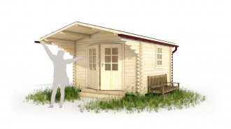 Садовый домик 3х4,45м с навесом 1,5м. Арт. 2.01-ДСН-3х3-ип