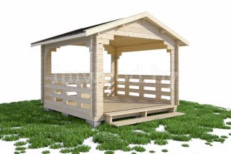 Беседка деревянная 3,5х3,5 сорт 2, Арт. 2-24 БС-3,5х3,5-с2