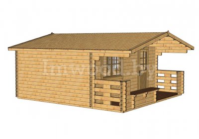 Русская банька 5х5 с террасой