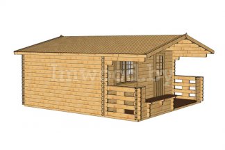 Русская банька 5х5 с террасой