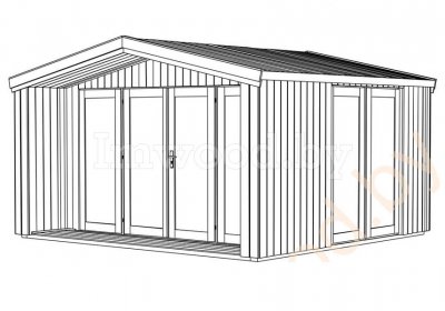 Садовый домик 4,12x3,82м. Арт. 1.65