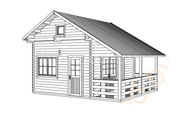 Дачный дом 5,45x5,00м. Арт.3.20