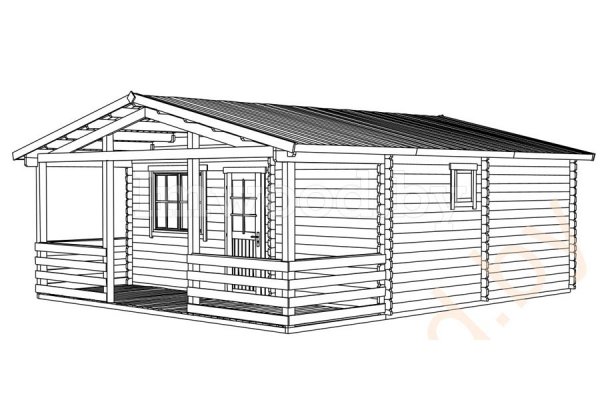 Дачный дом 5,95x6,65м. Арт.3.22