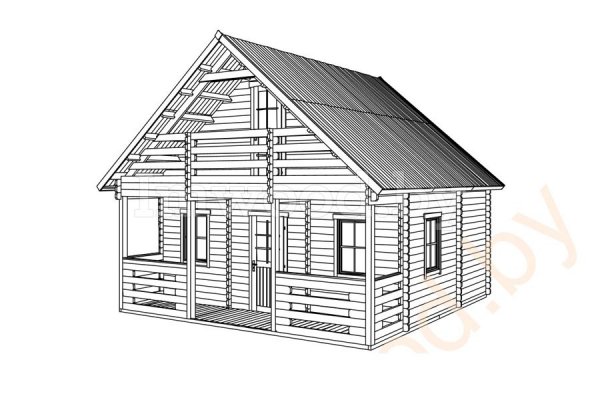 Дачный дом 5,95x5,95м. Арт.3.23