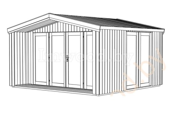 Садовый домик 4,12x3,82м. Арт. 1.65